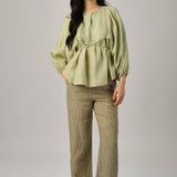Big Day Linen Blouse in Pistachio