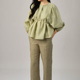 Big Day Linen Blouse in Pistachio