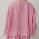 Ares Linen Top in Flamingo