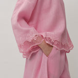 Ares Linen Top in Flamingo