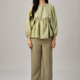 Big Day Linen Blouse in Pistachio