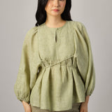 Big Day Linen Blouse in Pistachio