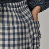 Sunday Barrel Pants in Blue Gingham
