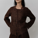Colette 2-Piece Linen Blouse in Cocoa