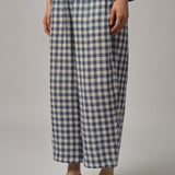 Sunday Barrel Pants in Blue Gingham