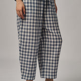 Sunday Barrel Pants in Blue Gingham