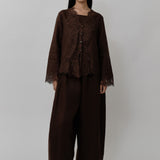 Colette 2-Piece Linen Blouse in Cocoa