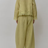 Sculptor Linen Pants in Linden Green