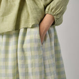 Studio Linen Gingham Skirt in Creamsicle
