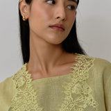 Colette 2-Piece Linen Blouse in Linden Green