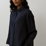 Vita Linen Shirt in Maritime