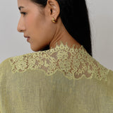 Colette 2-Piece Linen Blouse in Linden Green