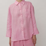 Vita Linen Shirt in Flamingo