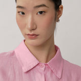 Vita Linen Shirt in Flamingo