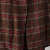 Statement Plaid Button-Back Shirt in Cherry Bark