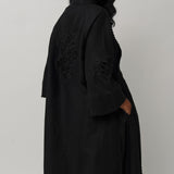Narumi Long Linen Tunic Top in Noir