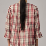 Violette Blouse in Red Plaid