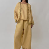 Sculptor Embroidered Pants in Sunray