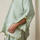 Gaia Ramie Kedah Set with Selendang in Sage