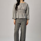 Avenue Linen Pants in Charcoal