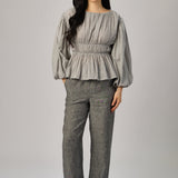 Avenue Linen Pants in Charcoal