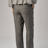 Avenue Linen Pants in Charcoal