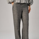Avenue Linen Pants in Charcoal