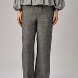 Avenue Linen Pants in Charcoal