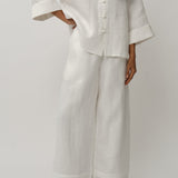 Lennox Linen Trousers in Porcelain