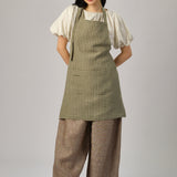 Ina Linen Gingham Apron in Basil