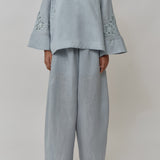 Sculptor Linen Pants in Powder Blue
