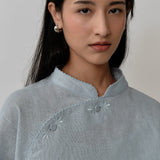 Narumi Linen Tunic in Powder Blue