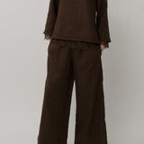 Salon Linen Top in Truffle