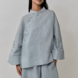 Sculptor Linen Pants in Powder Blue