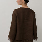 Salon Linen Top in Truffle