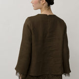 Salon Linen Top in Truffle