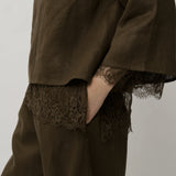 Salon Linen Top in Truffle