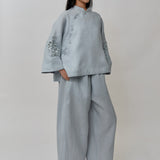Sculptor Linen Pants in Powder Blue