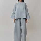 Sculptor Linen Pants in Powder Blue