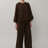 Salon Linen Top in Truffle