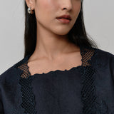 Thalia 2-Piece Linen Blouse in Maritime
