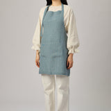 Ina Linen Gingham Apron in Soda