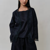 Thalia 2-Piece Linen Blouse in Maritime