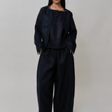 Thalia 2-Piece Linen Blouse in Maritime