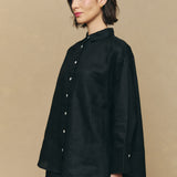 Friday Linen Shirt in Black