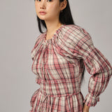 June Plaid Dress in Red