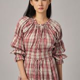 June Plaid Dress in Red