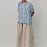 Lake Short Sleeve Linen Shirt in Cornflower