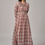 June Plaid Dress in Red