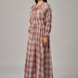 June Plaid Dress in Red